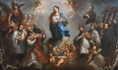 La Inmaculada Concepción con jesuitas de Juan Francisco de Aguilera
